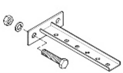 B-100-BRCT1: Steel T Bracket With Mounting Plate - 2 Holes 3.75"