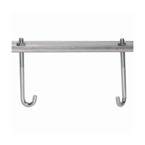 B-100-BR6A-J: Straight Steel Bracket For Cappped I Beam - 14 Holes 21" with "]" Bolt Hardware