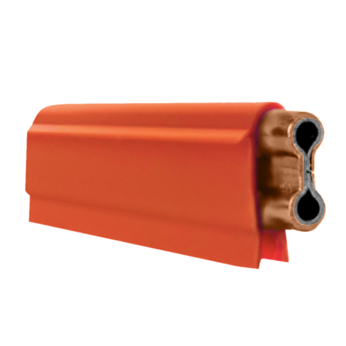 FE-2008-2: 250 Amp Figure Eight Rolled Copper / Galvanized 10 ft Section With Joint Cover