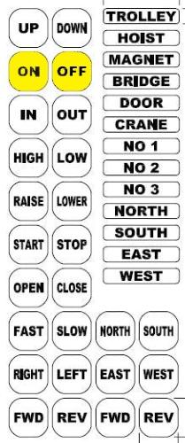 COB61-B: 2-button pendant on-off legend