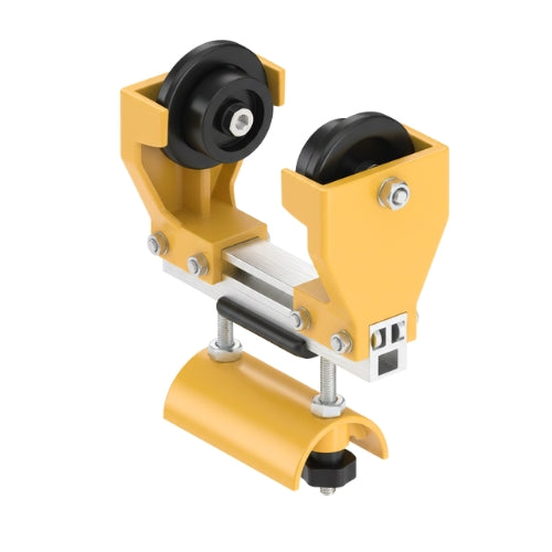 022132-200: 2 Wheel Plastic Trolley For Flat Cable 156mm Max Flange Width