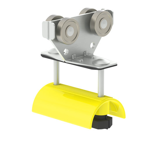 023261 : 3" Steel Trolley Assembly 2.75" Dia. Plastic Saddle