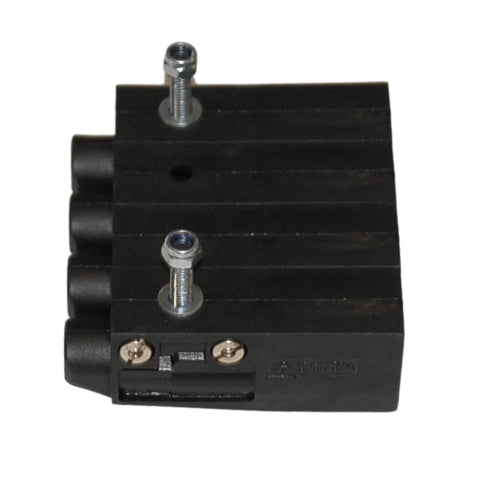 081174-20X2X6: End Cap Long,W.Pwr Feed Copper Rail
