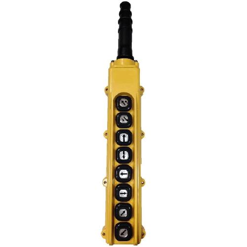 B-84-1: 8 Button Pendant Station. 6 x 1 Speed Contact Elements and 2 x 2 Speed Contact Elements