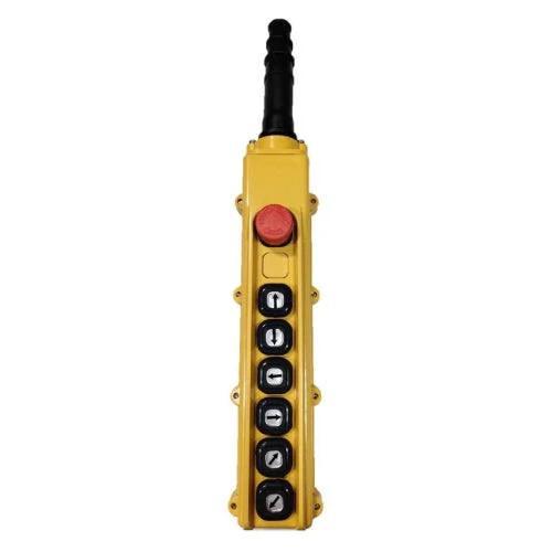 B-84-BR: 8 Button Pendant Station. E-Stop Reset and 6 x 1 Speed Contact Elements