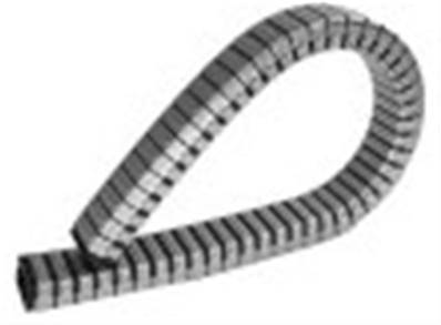 CF085-200: 200mm Bend Radius Conduflex Carrier. Cavity: 38mm h x 73mm w (Discontinued)