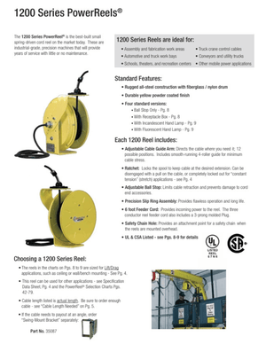 Cable Reels 1200 Series Datasheet