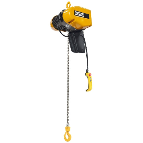 EQ010SD4-10: 1 Ton Electric Chain Hoist 2-Speed VFD (23/3.8 FPM) 460V-3Ph-60Hz 10' Lift Lug Mount