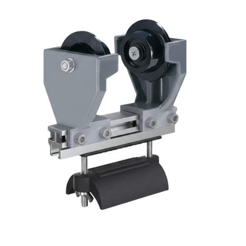 I04PF-206: 2 Wheel Plastic Trolley For Flat Cable 206mm Max Flange Width