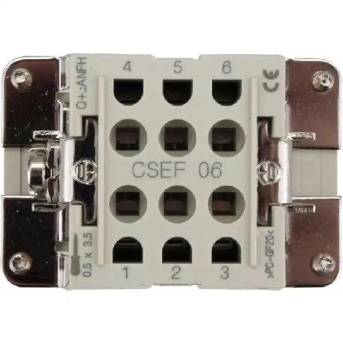 KM06F: 6 Pole + Ground Female Incert 400V 16A