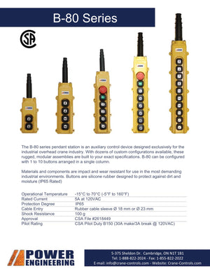 B-80 Pendant Control Stations