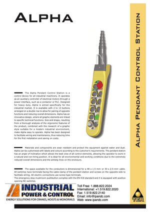 TER Alpha Pendant Control Station