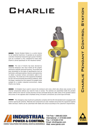 TER Charlie Pendant Control Station