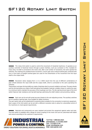 TER SF12C Rotary Limit Switch Datasheet