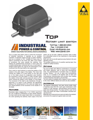 TER Top Rotary Limit Switch Datasheet