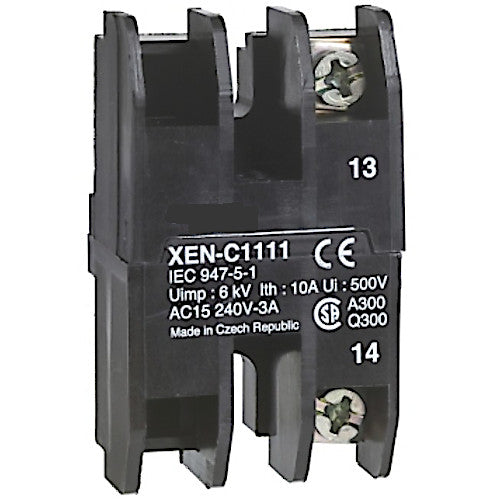 XENC1131: 2 NO Contact block Momentary Single Speed